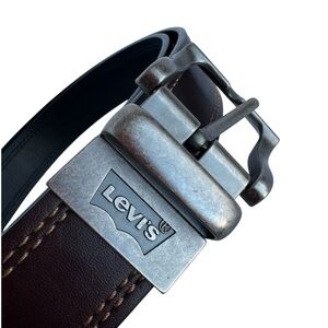 Levi's Leather Belt Mens Sz 54 Chocolate Brown Capsule Classic Everyday EUC
